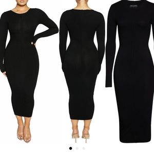 Naked Wardrobe Snatched Me In Long Sleeve Body-Con Dress.